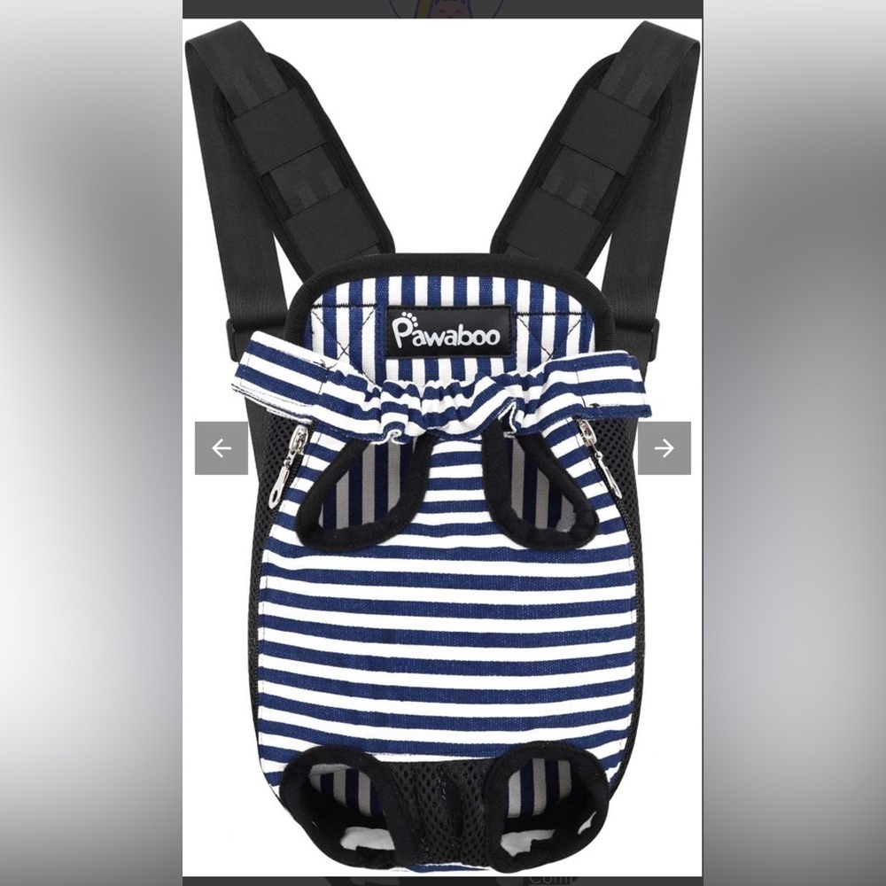 Pawaboo Navy Striped Dog Carrier Backpack